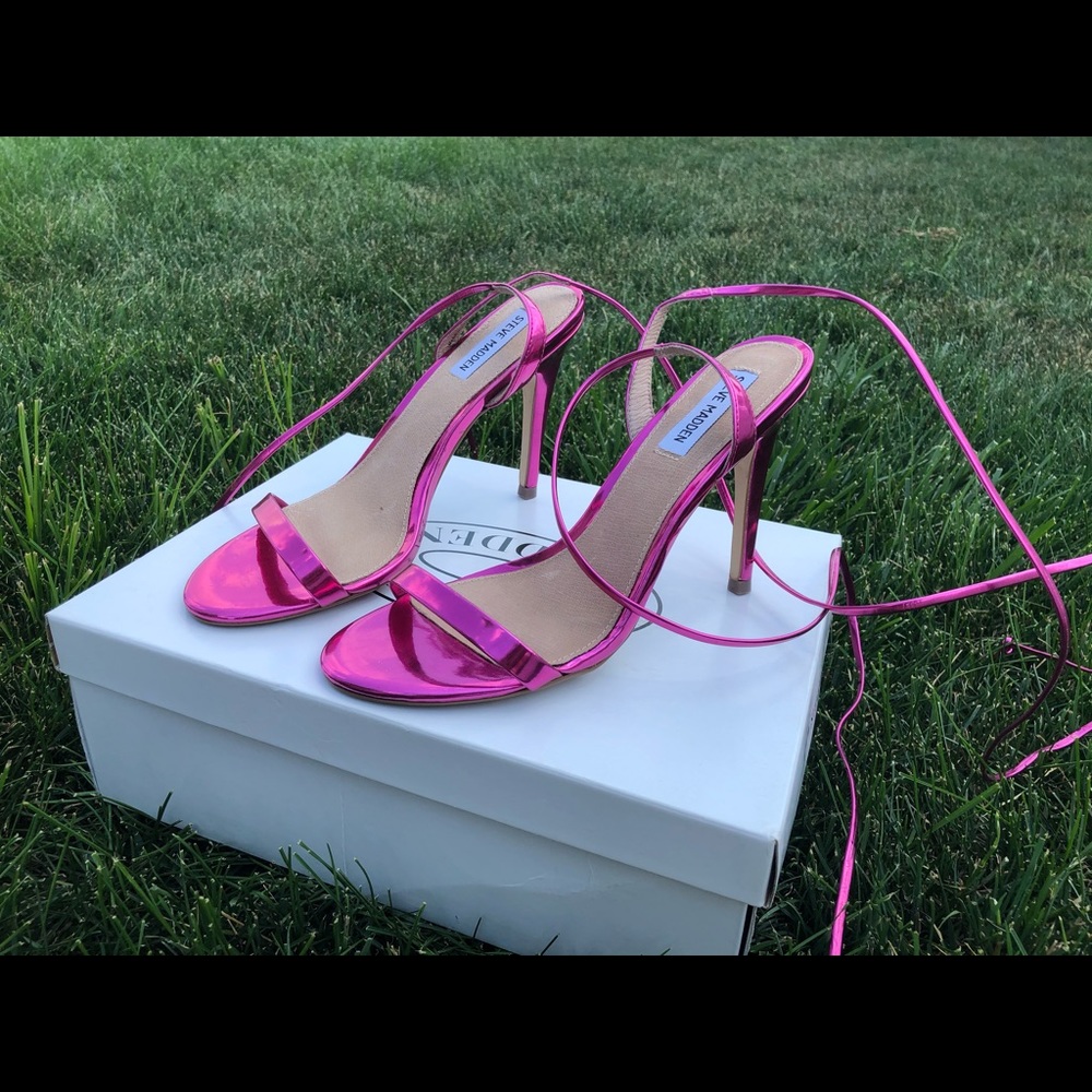 Steve Madden PINK METALLIC HEELS 💖🌟